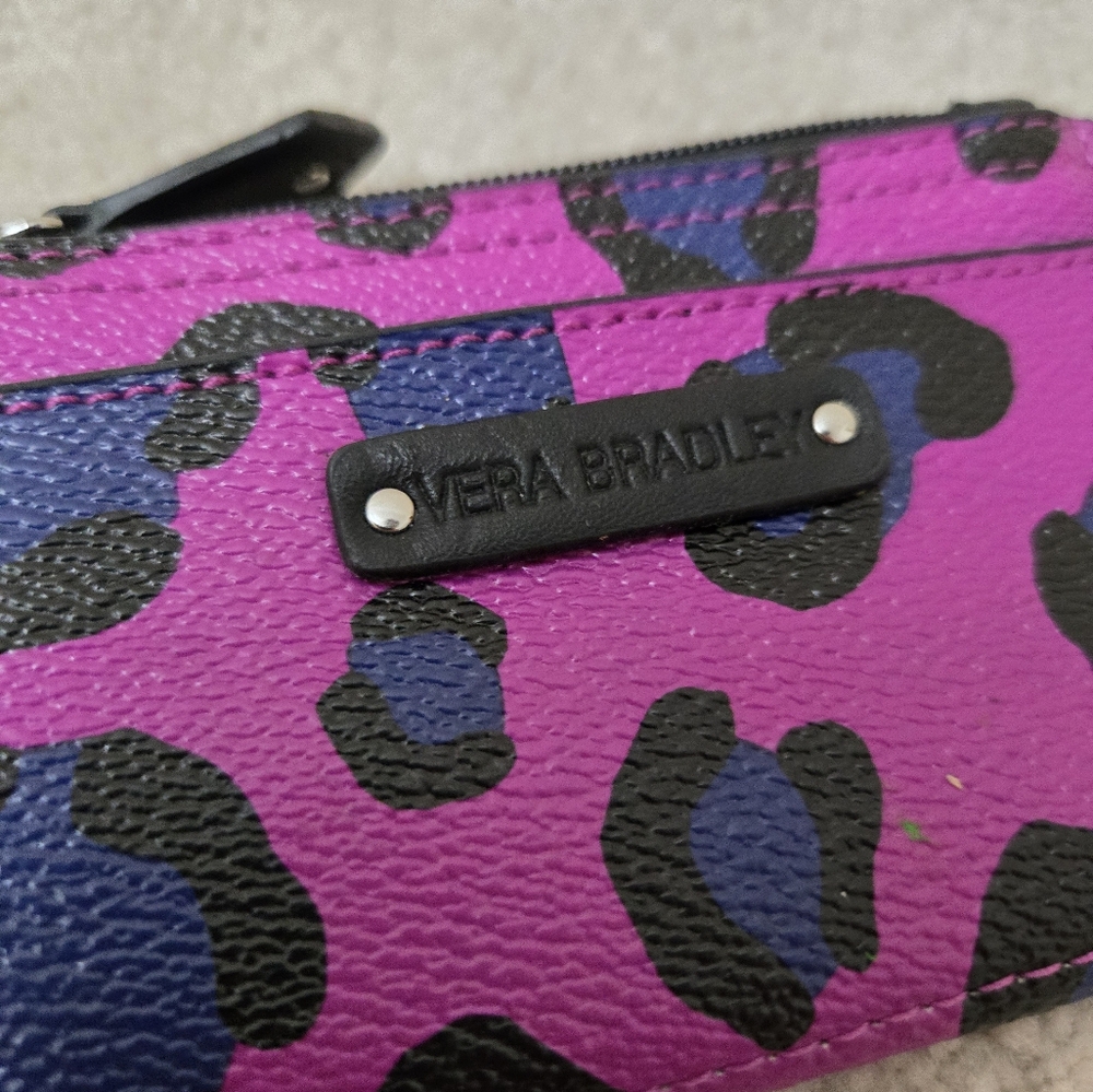 NEW Vera Bradley Lilac Leopard Coin Purse and Card Holder 2021 Retired Pattern